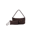 BLACK CAVIAR | NOLITA CHOCOLATE 2 PIECE EASTWEST HAND WOVEN SUEDETTE HANDBAG