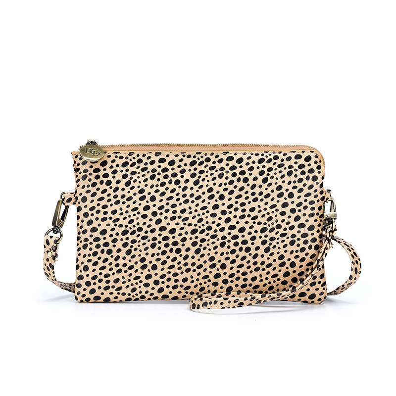 BLACK CAVIAR NINA PEBBLED CROSSBODY / CLUTCH