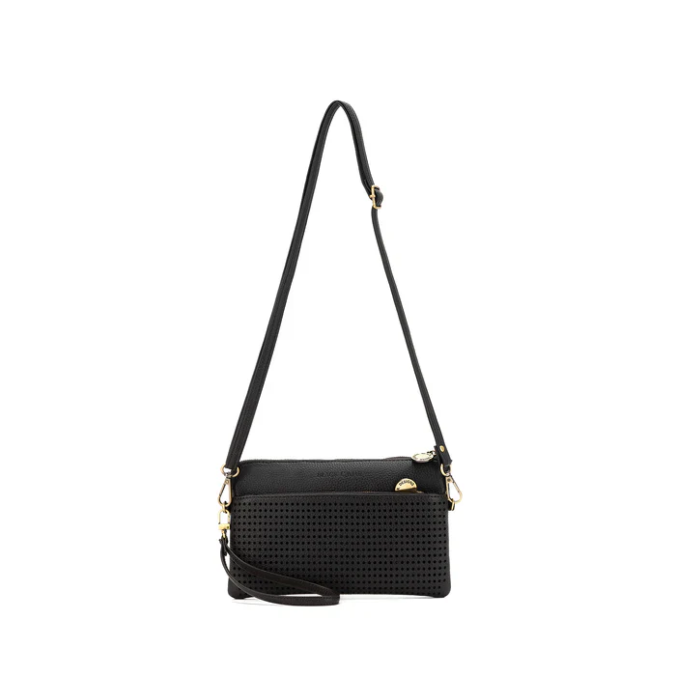 BLACK CAVIAR NINA COCO CROSSBODY CLUTCH