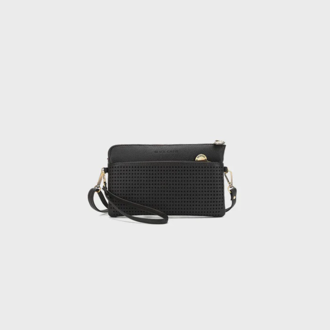 BLACK CAVIAR NINA COCO CROSSBODY CLUTCH