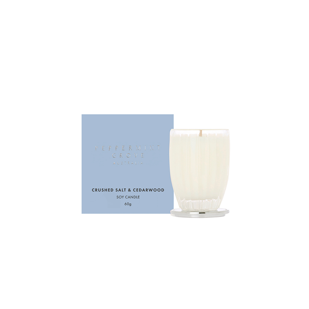 CRUSHED SALT & CEDARWOOD SOY CANDLE 60G