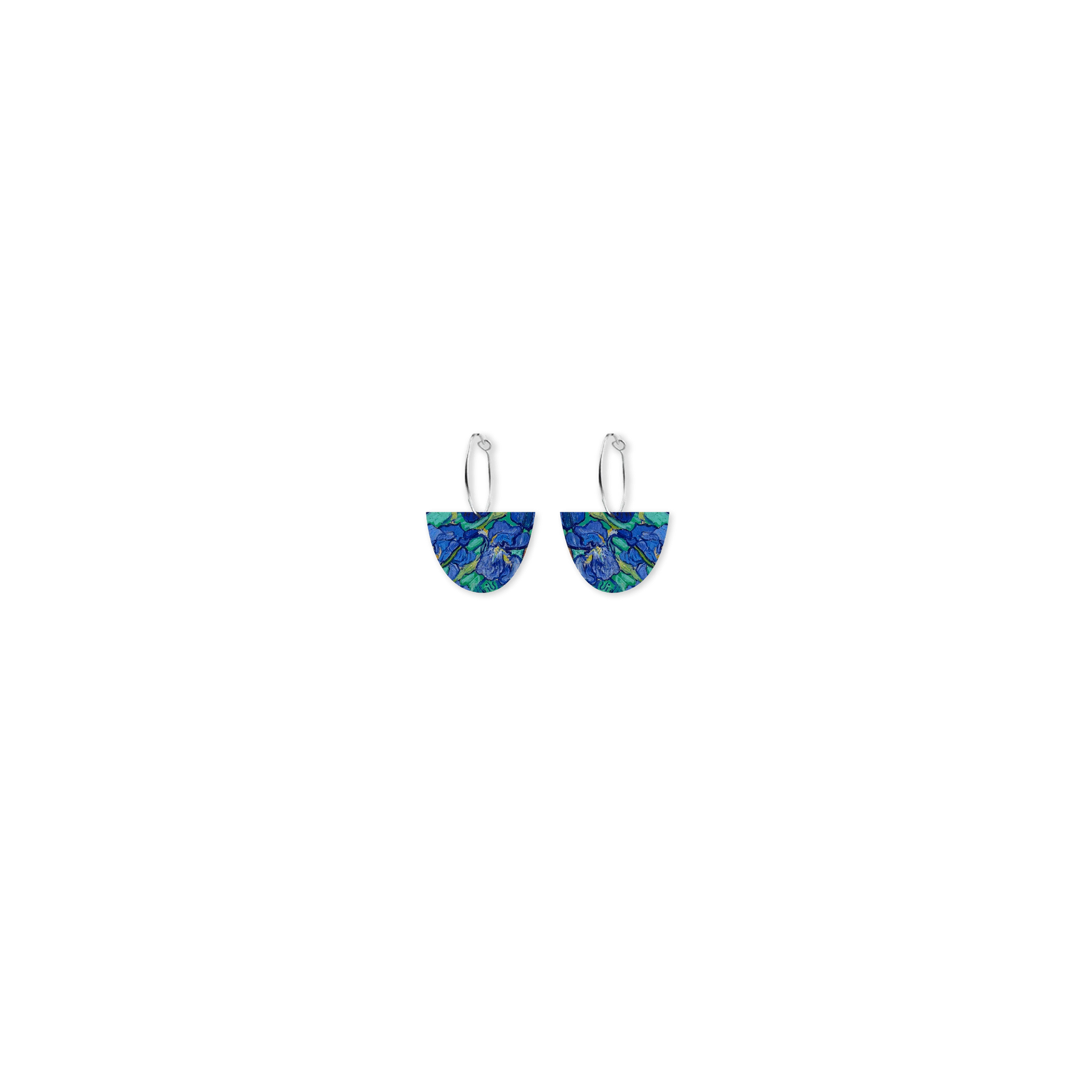 VAN GOGH IRISES SMALL BELL HOOP EARRINGS