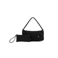 BLACK CAVIAR | NOLITA BLACK 2 PIECE EASTWEST HAND WOVEN SUEDETTE HANDBAG