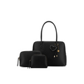 BLACK CAVIAR | FRANCESCA BLACK 3 PIECE HANDBAG