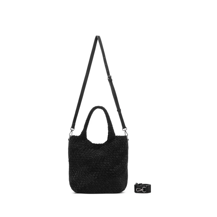 BLACK CAVIAR ARIELLE BLACK 2 PCE SUEDE TOP HANDLE