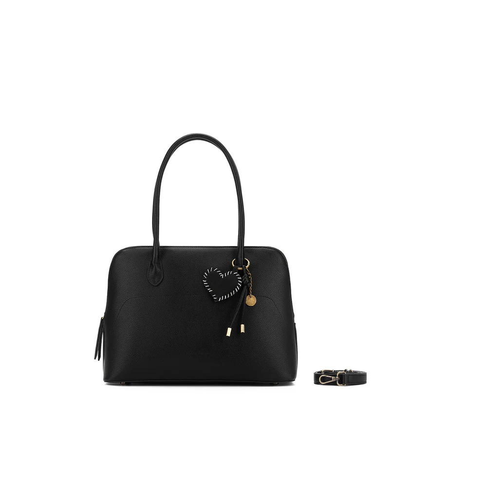 BLACK CAVIAR | FRANCESCA BLACK 3 PIECE HANDBAG