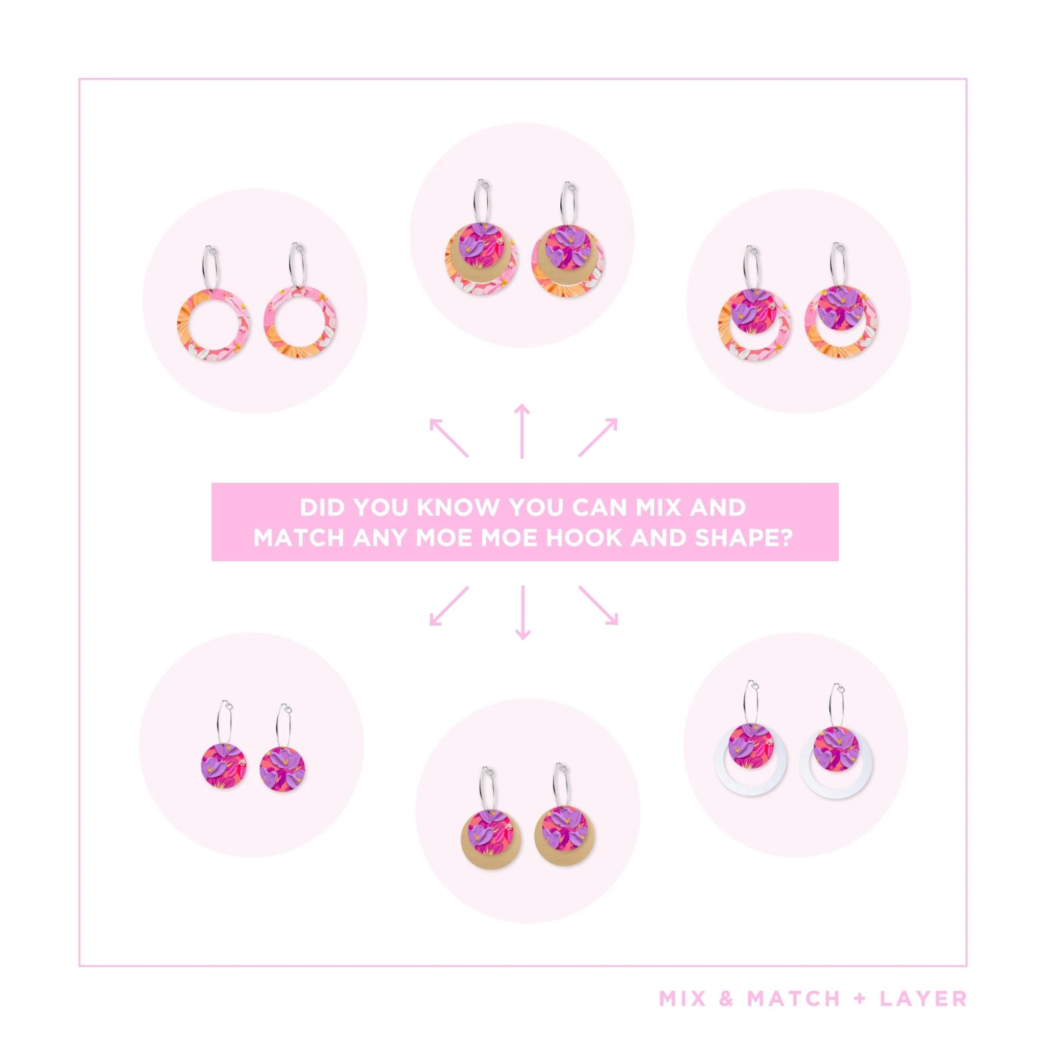 ALEX MASON SORBET BLOOMS THREE CIRCLE HOOP EARRING