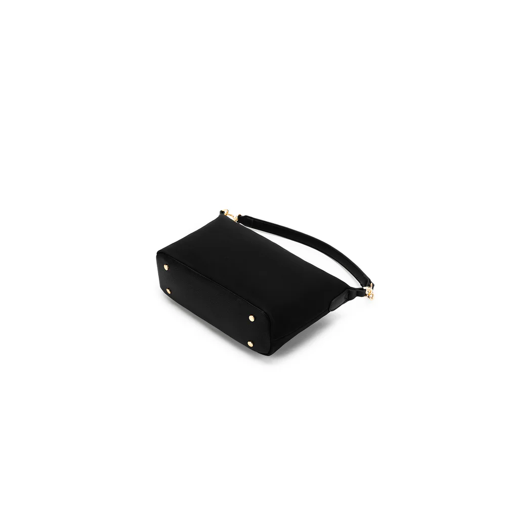 BLACK CAVIAR ROBIN SUEDE TOP HANDLE CROSSBODY BAG