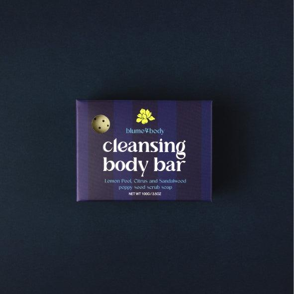 BLUME & BODY CLEANSING BODY BAR | LEMON PEEL, CITRUS AND SANDALWOOD POPPY SEED SCRUB