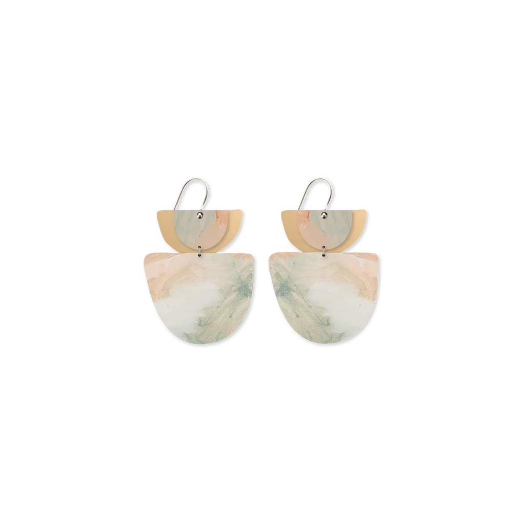 KIASMIN 2 AURA LAYERED DOUBLE BELL DROP EARRINGS