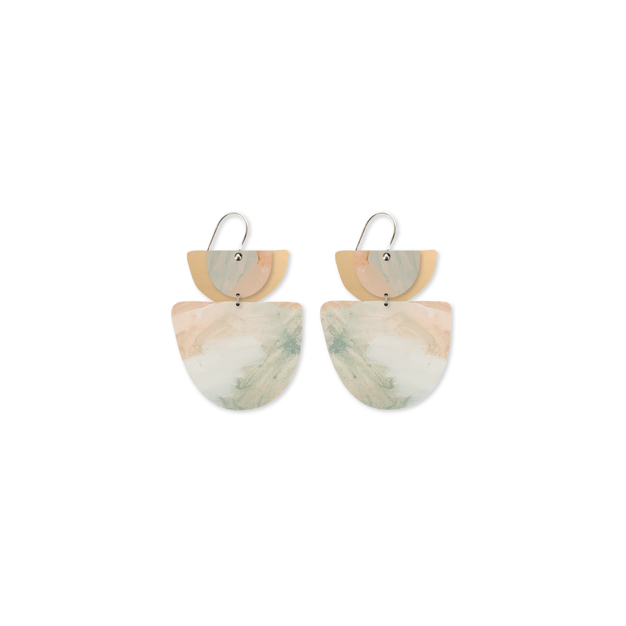 KIASMIN 2 AURA LAYERED DOUBLE BELL DROP EARRINGS