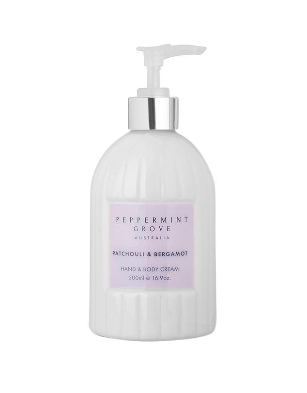 PEPPERMINT GROVE - HAND & BODY CREAM PUMP | PATCHOULI & BERGAMOT 500ML