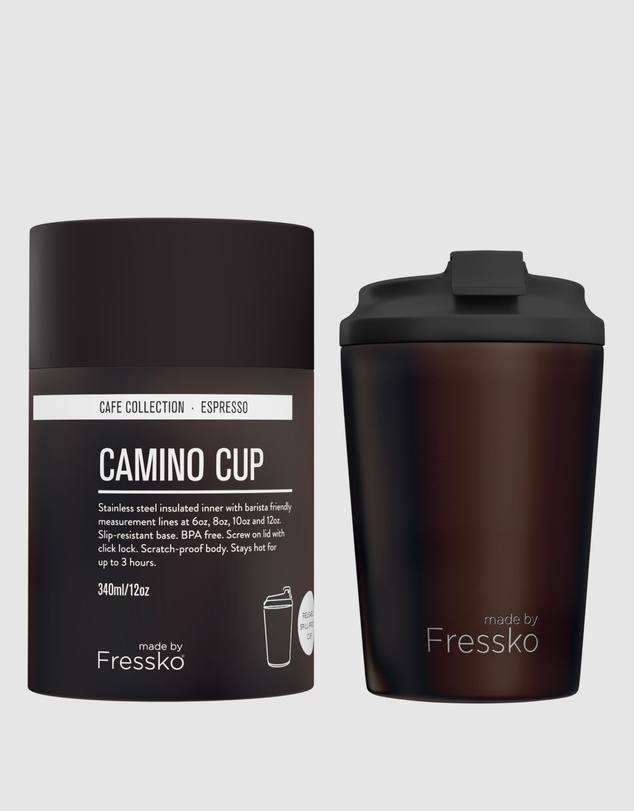 MADE BY FRESSKO - CAMINO CUP 12OZ | STAINLESS STEEL INTERIOR | ESPRESSO