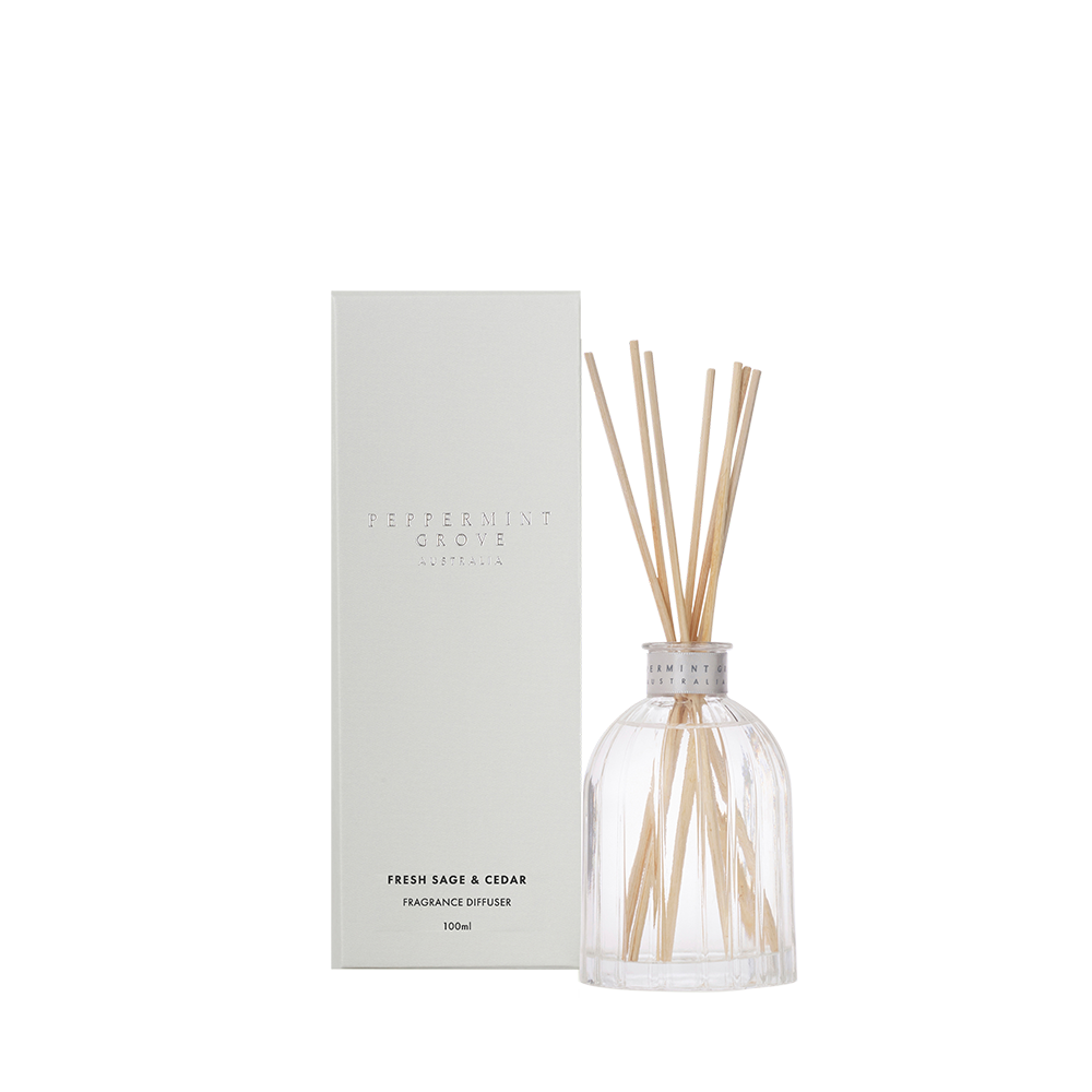 PEPPERMINT GROVE - REED DIFFUSER | FRESH SAGE & CEDAR 100ML 